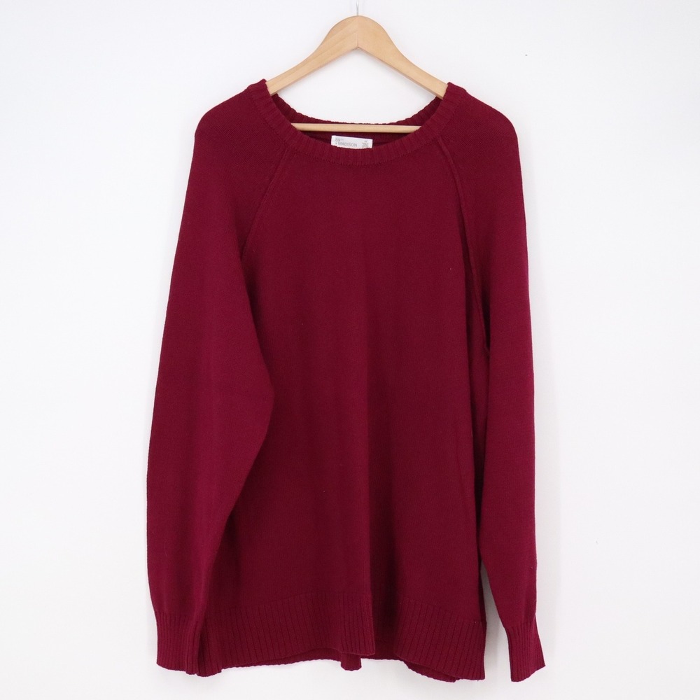 89th + Madison Sweater Womens 2X Plumcot Cotton Raglan New
